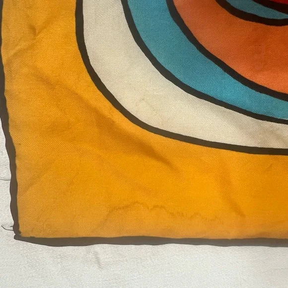 Peter Max Scarf Vintage 1970s Butterfly Psychedelic Vivid Color Gold Silk? - Picture 13 of 15